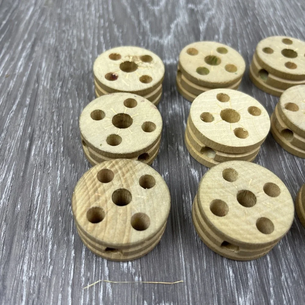 Tinkertoys Wooden Wheels‎ – Five Hole – Lot of 10
